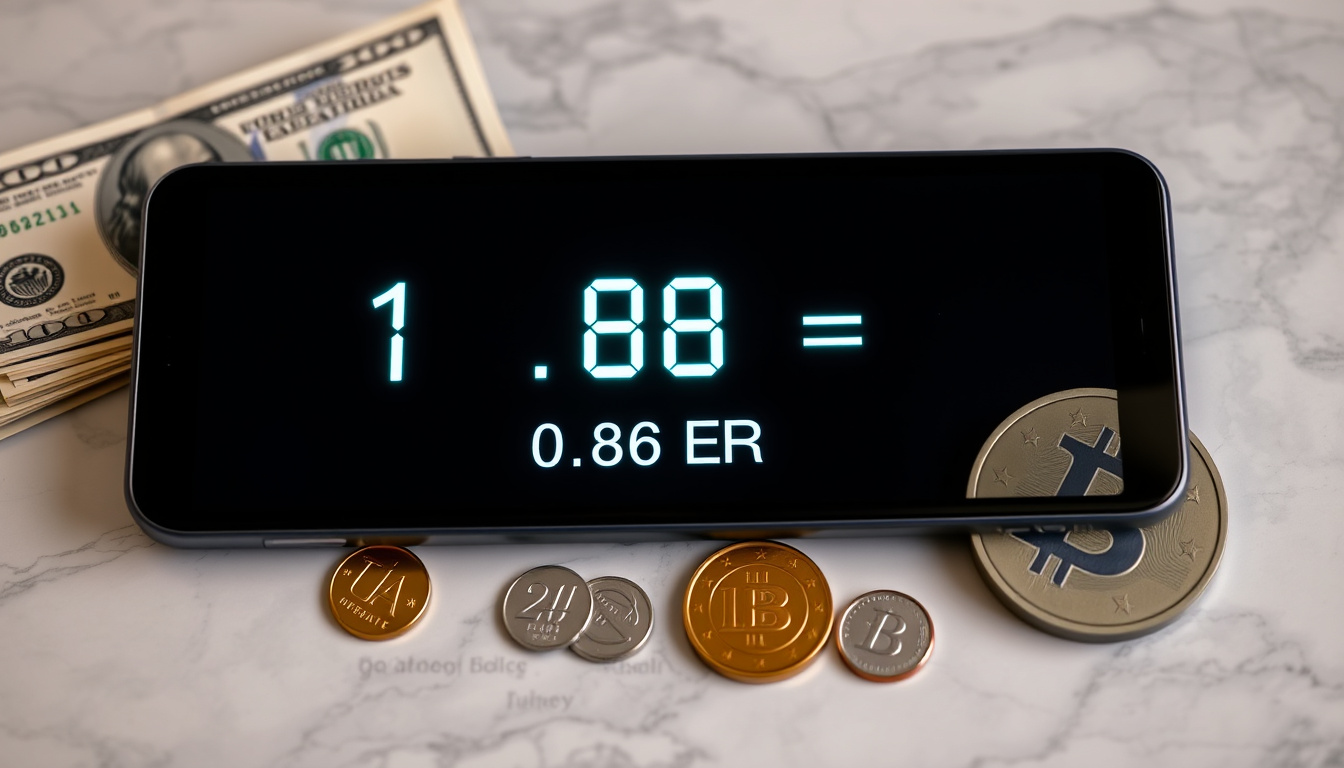1 USD naar EUR: Live koers & converter (0,86 EUR)