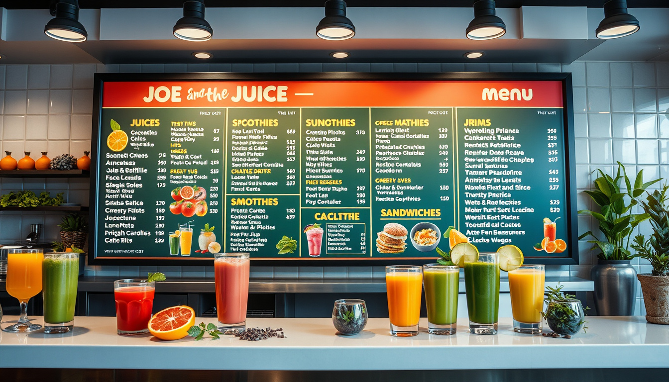 Joe & The Juice Menu – Volledig Overzicht met Prijzen